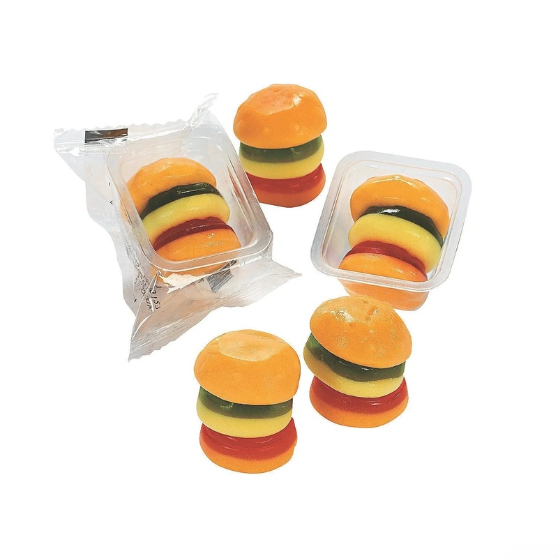 Gummy Mini Burgers Candy: 40-Piece Box