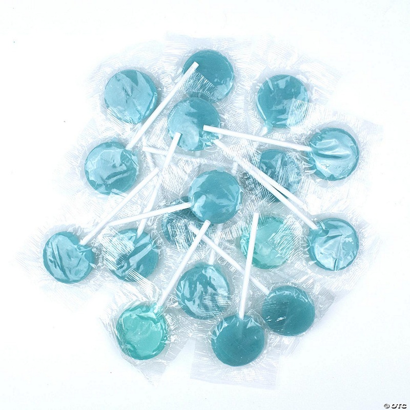 Just Candy Light Blue Flat Lollipops