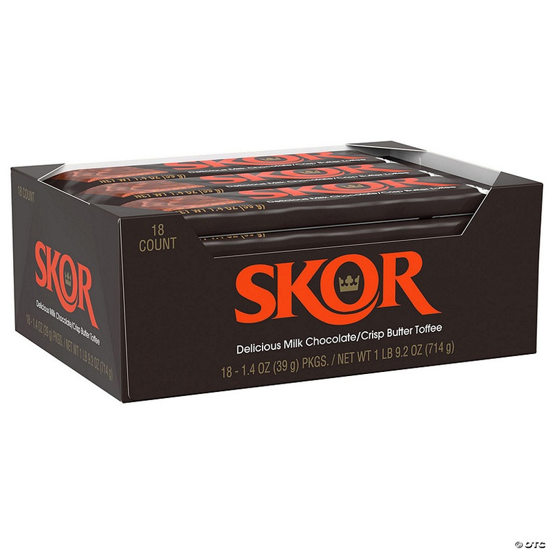 Skor Bar Full Size Candy Bar, 1.4 oz, 18 Count