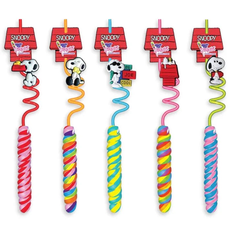Snoopy Crazy Lollipop Straws: 30CT Display