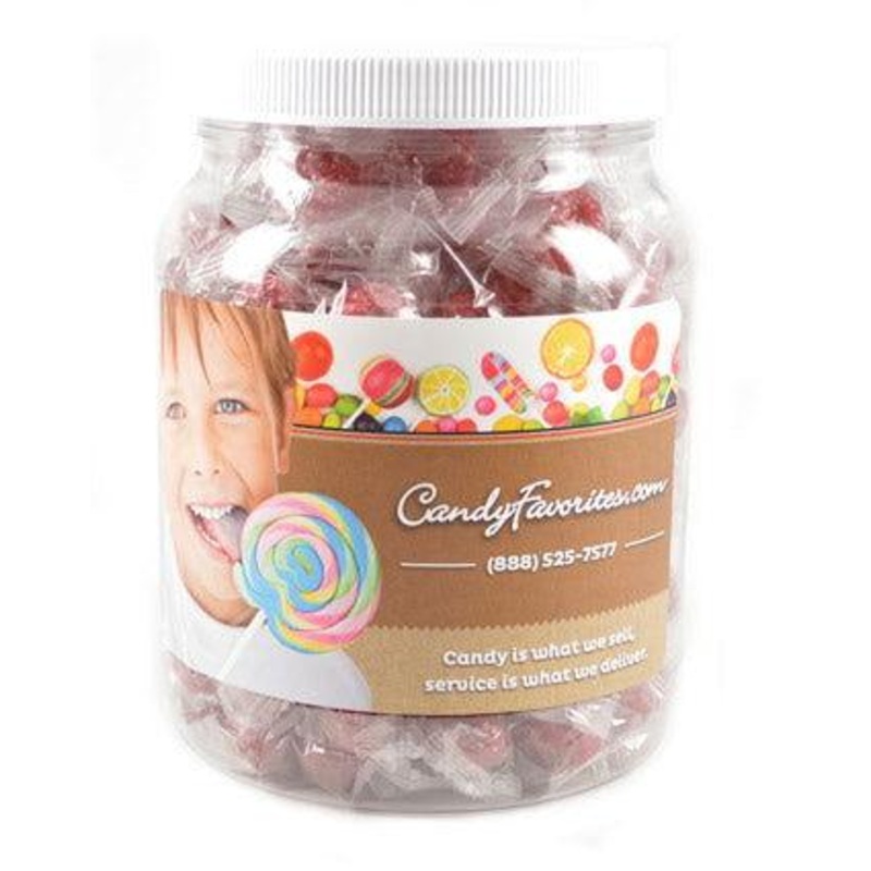 Wrapped Filled Raspberries Candy Jar