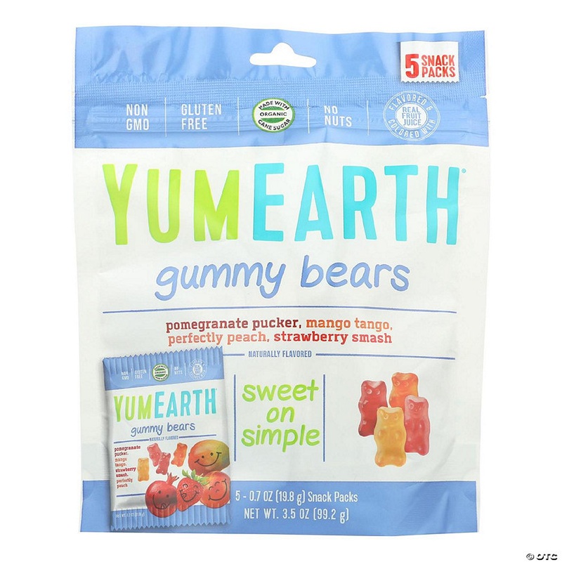 YumEarth Gummy Bear Snack Pack 3.5oz Pack of 12