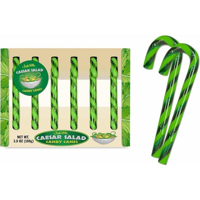 Caesar Salad Flavored Candy Canes 6 Count Tray