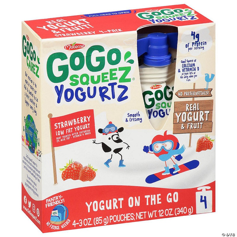Gogo Squeez Yogurt Strawberry 4Pack 12 Oz (Pack of 12)