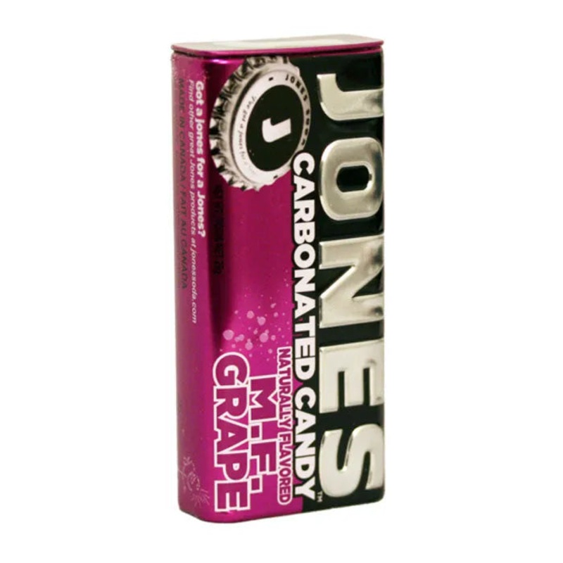 Jones Soda Carbonated Candy – Grape Tins: 8-Piece Box