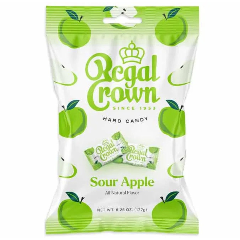 Regal Crown Sour Apple Hard Candy: 12-Piece Case