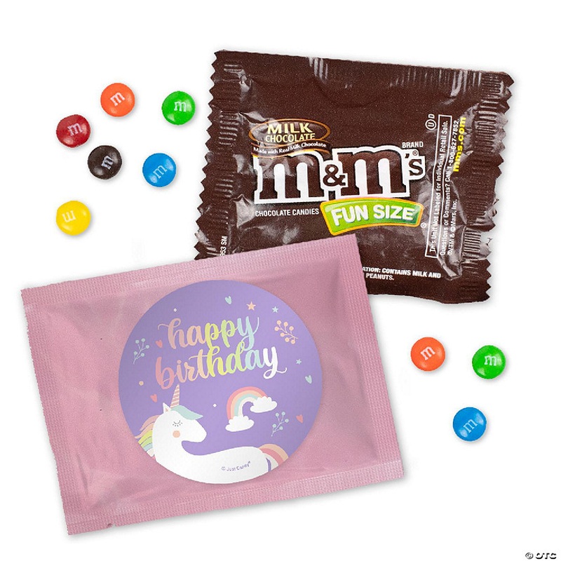 12ct Unicorn Birthday Candy M&M’s Party Favor Packs (12ct) – Milk Chocolate – by Just Candy