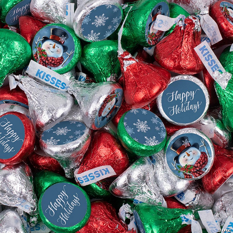 180 Pcs Christmas Candy Chocolate Hershey’s Kisses Bulk (2lb) – Jolly Snowman