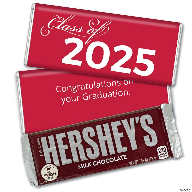 36ct Red Graduation Candy Party Favors Class of 2025 Hershey’s Chocolate Bars by Just Candy