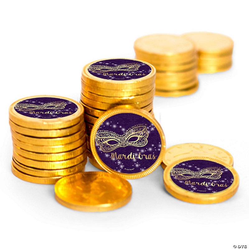 84ct Mardi Gras Candy Chocolate Coins Party Favors (84 Pack) – Golden Elegance