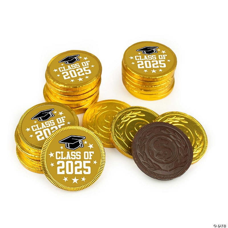 87 Pcs Graduation Candy Party Favors Class of 2025 Chocolate Coins-Gold