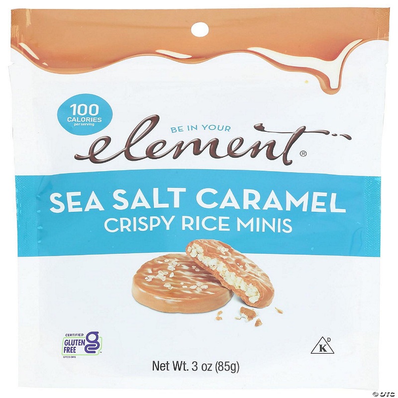 Element Snacks Cake Rice Sea Salt Caramel 3oz Pack of 8