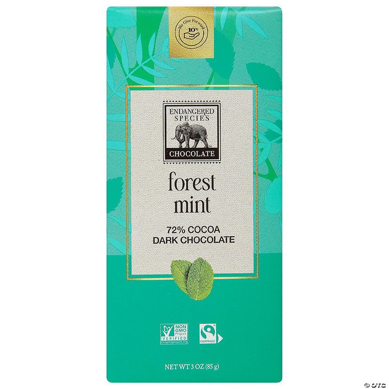 Endangered Species Chocolate Bar Rain Forest Dark Mint 3 oz (Pack Of 12)