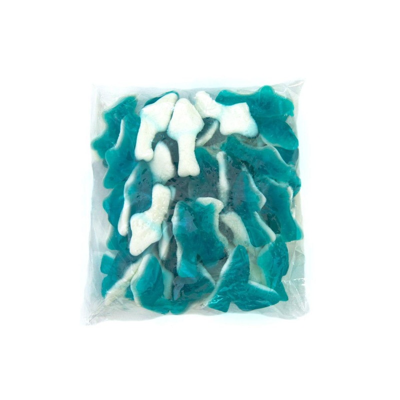 Hand Packed Gummi Blue Sharks Bags – 8 / Box
