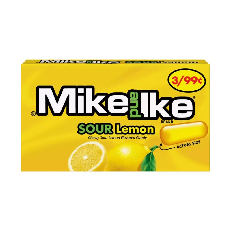 Mike and Ike Candy Sour Lemon Mini Packs: 24-Piece Box
