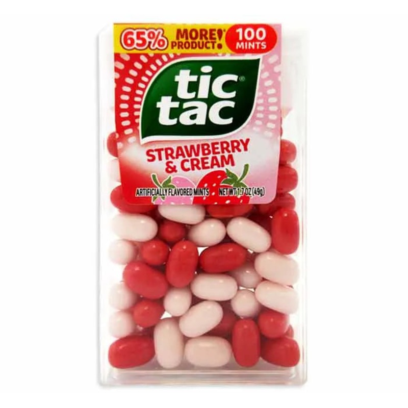 Tic Tac Strawberry & Cream Dispensers: 12-Piece Box