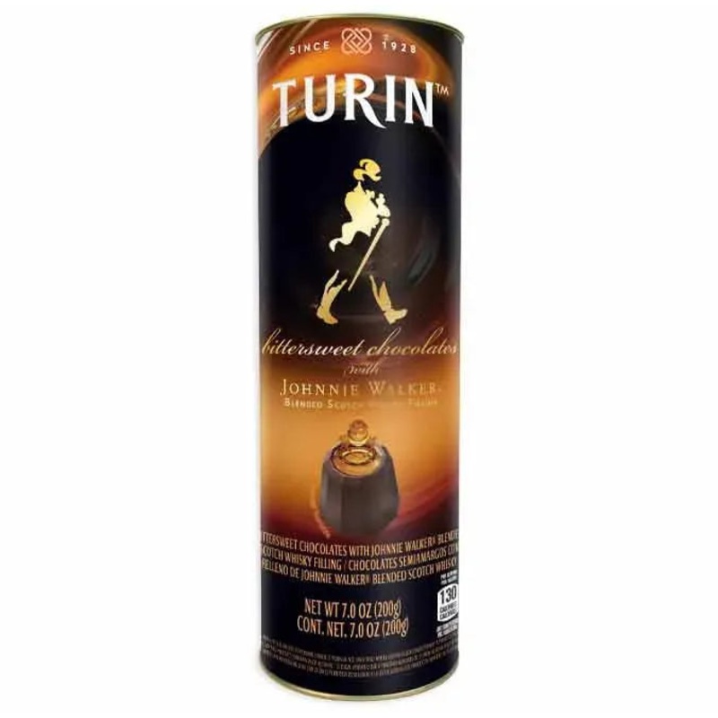 Turin Johnnie Walker Liquor Filled Bittersweet Chocolates: 7-Ounce Tube