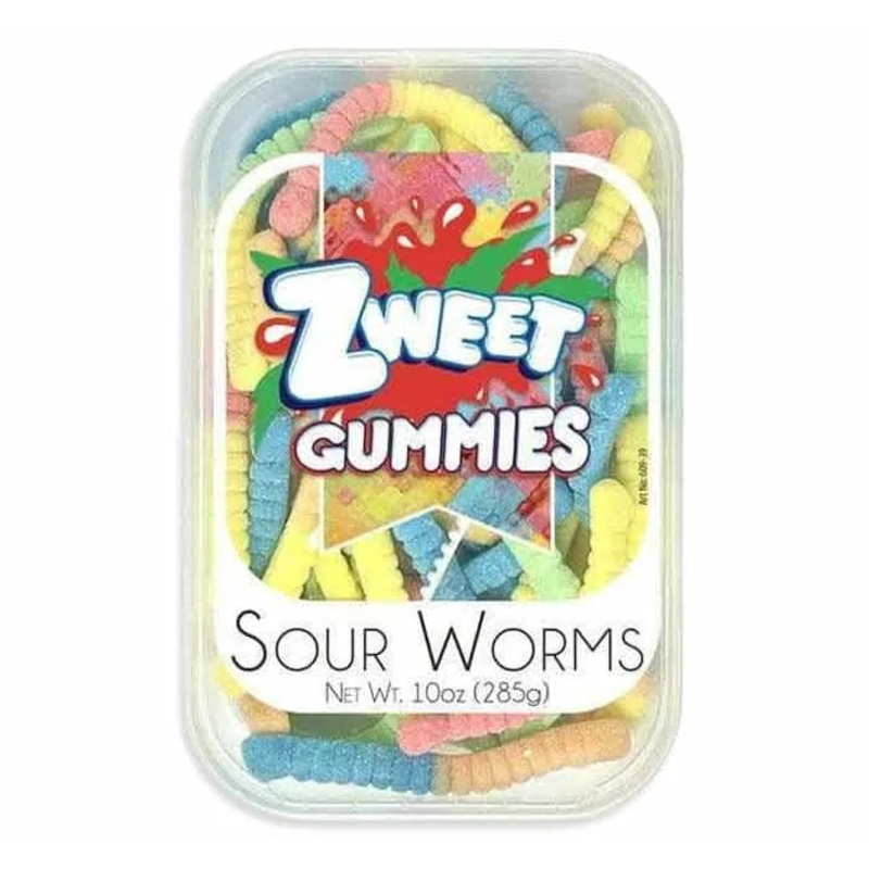 Zweet Neon Sour Gummy Worms: 6-Piece Box
