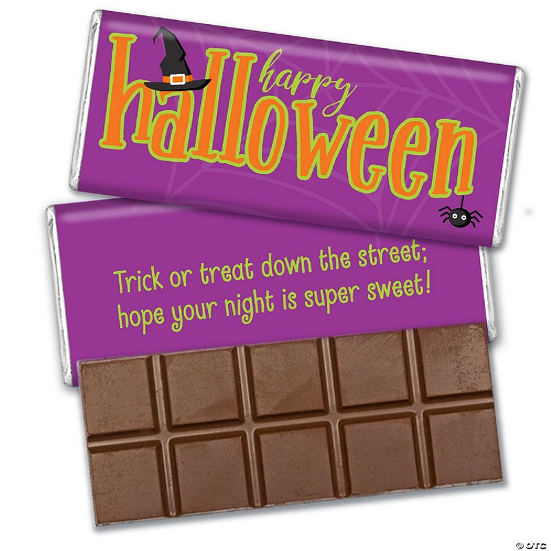 12 Pcs Halloween Candy Party Favors in Bulk Belgian Chocolate Bars – Purple