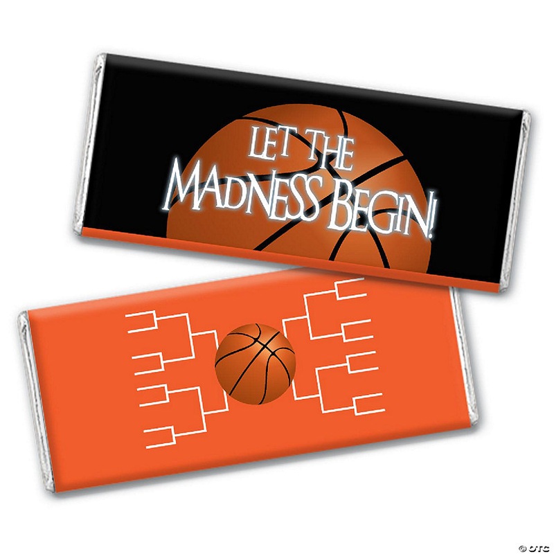 12ct Basketball Party Candy Favors Chocolate Bars Let the Madness Begin  – Orange