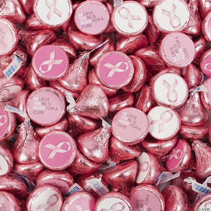 170 Pcs Breast Cancer Awareness Candy Chocolate Hershey’s Kisses (1.7lb) No Assembly Required
