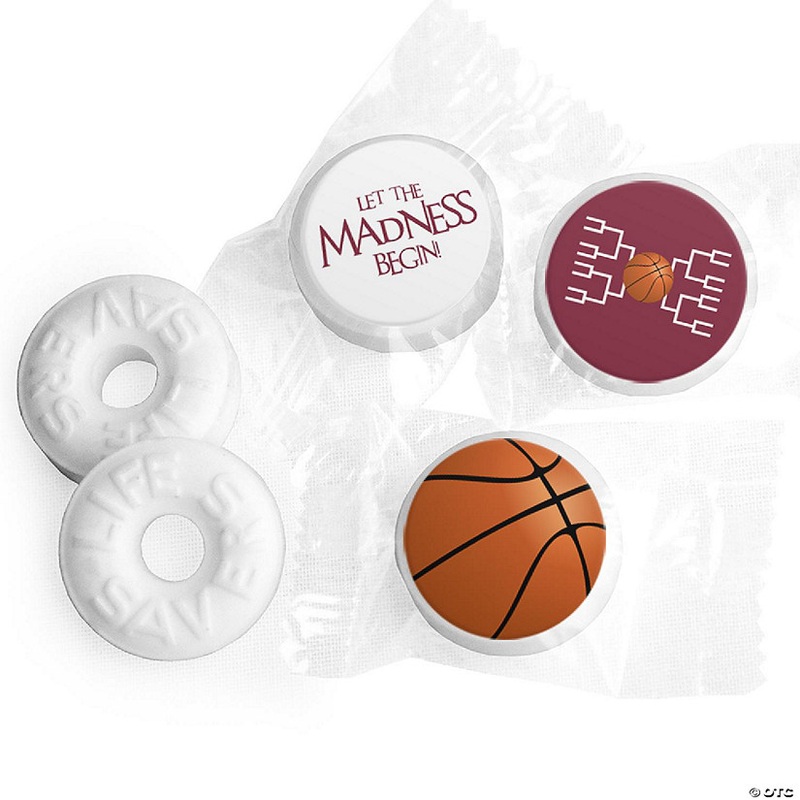 300ct Basketball Party Favors DIY LifeSavers Mints & Stickers Let the Madness Begin – Maroon