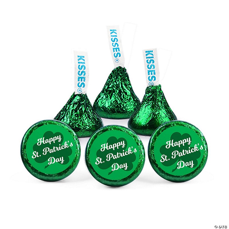 90 Pcs St. Patrick’s Day Candy Hershey’s Kisses Milk Chocolate (1lb, Approx. 90 Pcs)  – By Just Candy