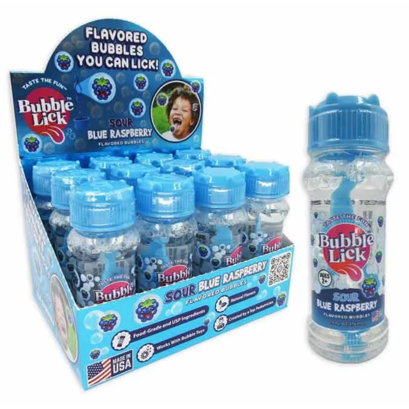 Bubble Lick Flavored Bubbles – Blue Raspberry: 24-Piece Case