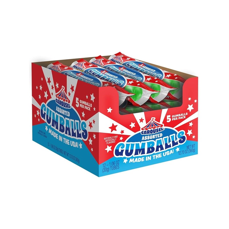 Carousel Assorted “5 Pack” Gumball Tubes