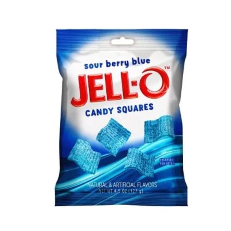 Jell-O Sour Berry Blue Candy Squares: 4.5-Ounce Bag