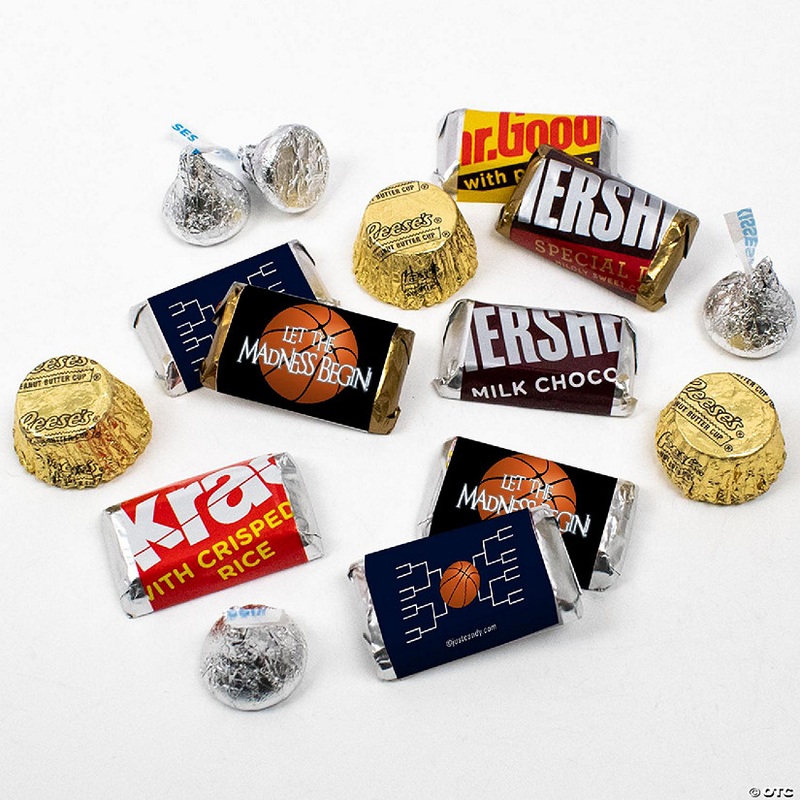 115 Pcs Basketball Party Candy Favors Chocolate Mix Let the Madness Begin (1.68 lbs, Approx. 115 Pcs) – Navy Blue