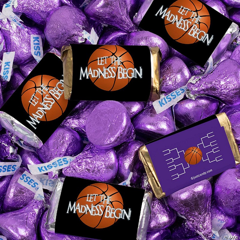 128 Pcs Basketball Party Candy Favors Chocolate Mix Let the Madness Begin (1.58 lbs, Approx. 128 Pcs) – Purple