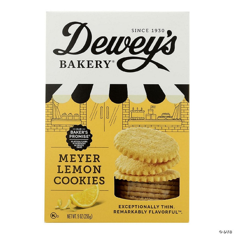 Deweys Bakery – Cookies Thins Meyer Lemon – Case of 6 – 9 OZ