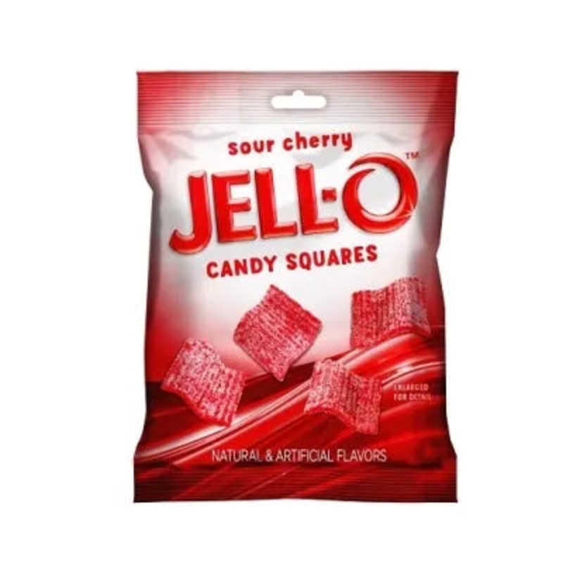 Jell-O Sour Sour Cherry Candy Squares: 4.5-Ounce Bag