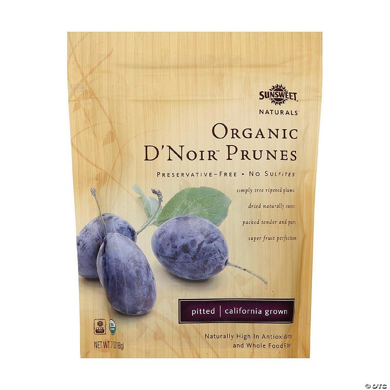 Sunsweet Naturals Organic D’Noir Prunes – Case of 12 – 7 oz.