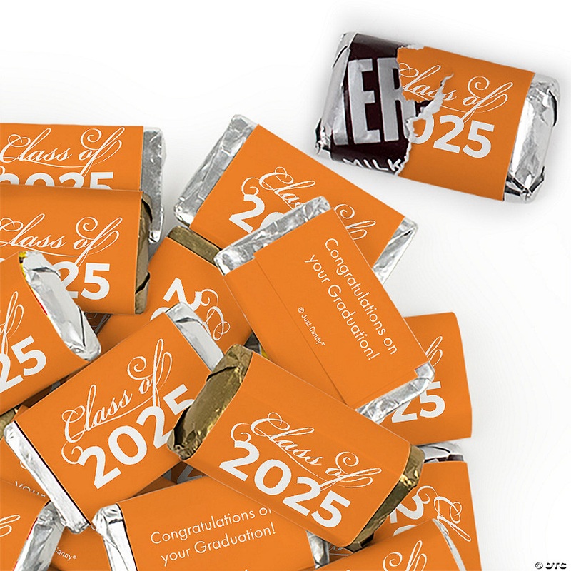 102 Pcs Orange Graduation Candy Party Favors Class of 2025 Hershey’s Miniatures Chocolate (Approx. 102 Pcs)