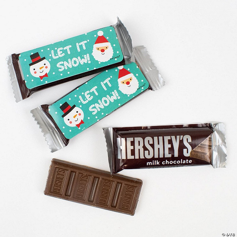 44 Pcs Bulk Christmas Candy Hershey’s Snack Size Chocolate Bar Party Favors (19.8 oz, Approx. 44 Pcs) – Snowman