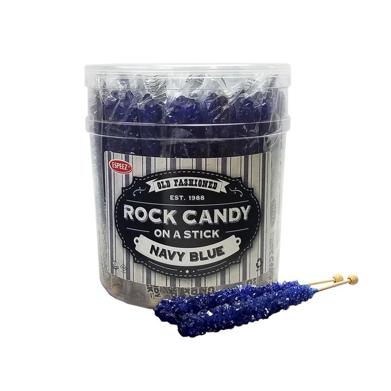Dark Blue Rock Candy Swizzle Sticks Jar