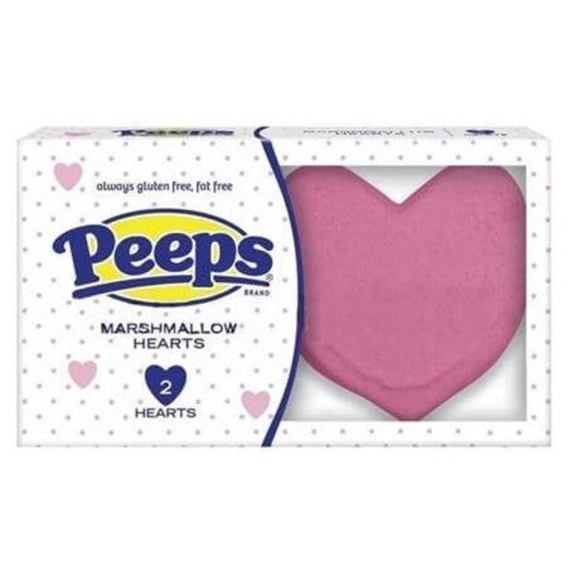 Peeps Pink Marshmallow Hearts 2 Count Tray