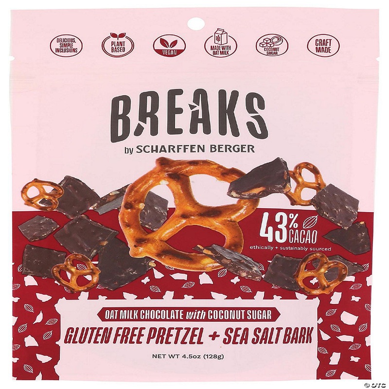 Schaffen Berger Chocolate Bark Milk Chocolate Pretzel Salt 4.5 oz (Pack of 8)