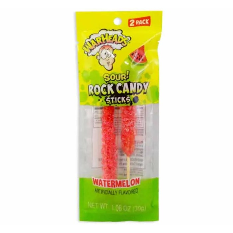 Warheads Sour Watermelon Rock Candy Sticks: 12-Piece Case