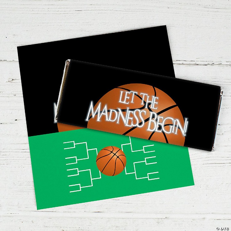 24ct Basketball Party Wrappers for Candy Bars Let the Madness Begin – Green