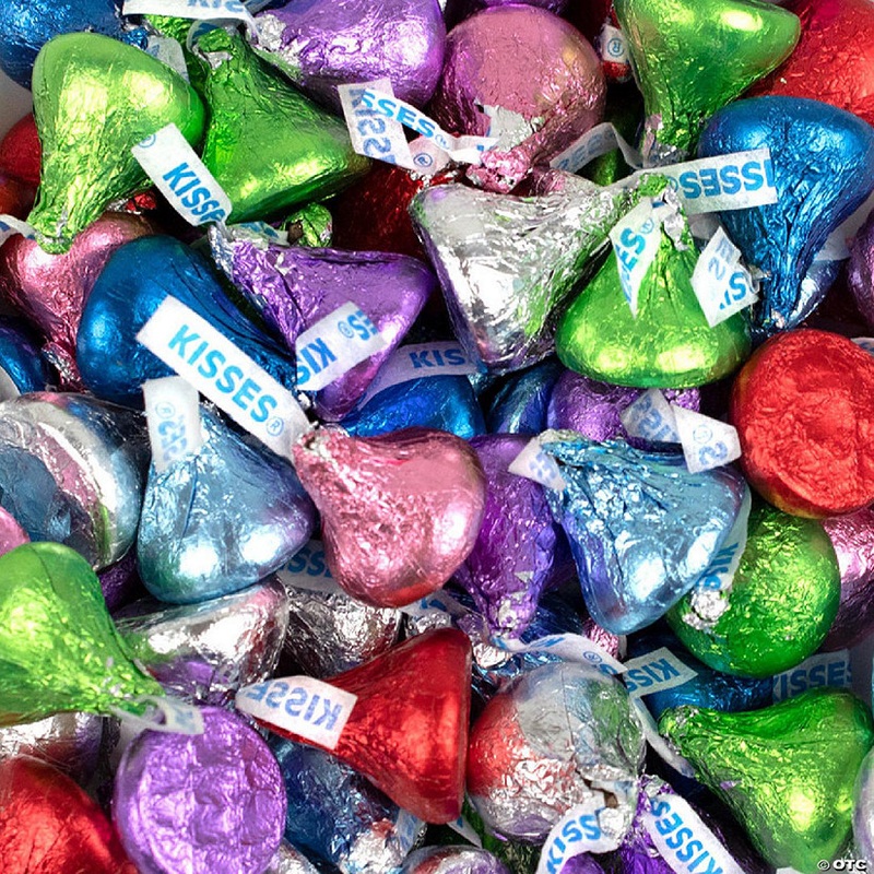 90 Pcs Rainbow Candy Hershey’s Kisses Milk Chocolates (1 lb)
