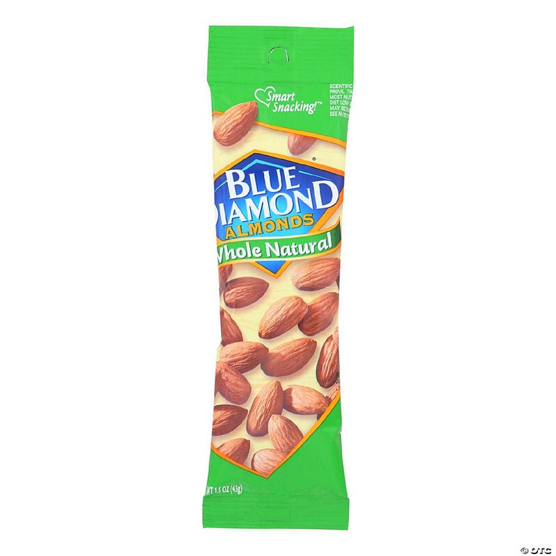 Blue Diamond Natural Whole Almonds – Case of 12 – 1.5 OZ