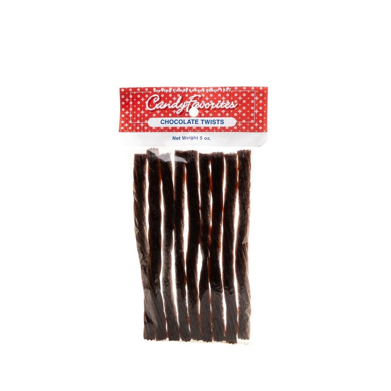 Chocolate Licorice Twists 5 Ounce Peg Bags