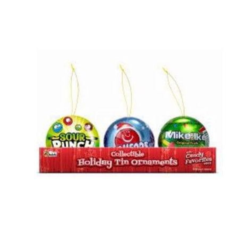 Collectible Holiday Tin Ornaments with Candy