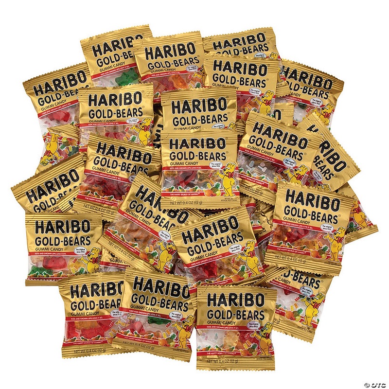 15 oz. Haribo Classic Gold Fruit Gummi-Bears Mini Packs – 37 Pc.