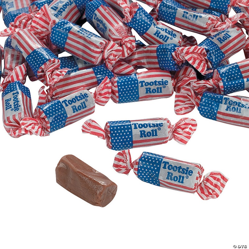 30 Lb. Bulk 2058 Pc. Tootsie Roll USA Flag Midgees Chocolate Candy
