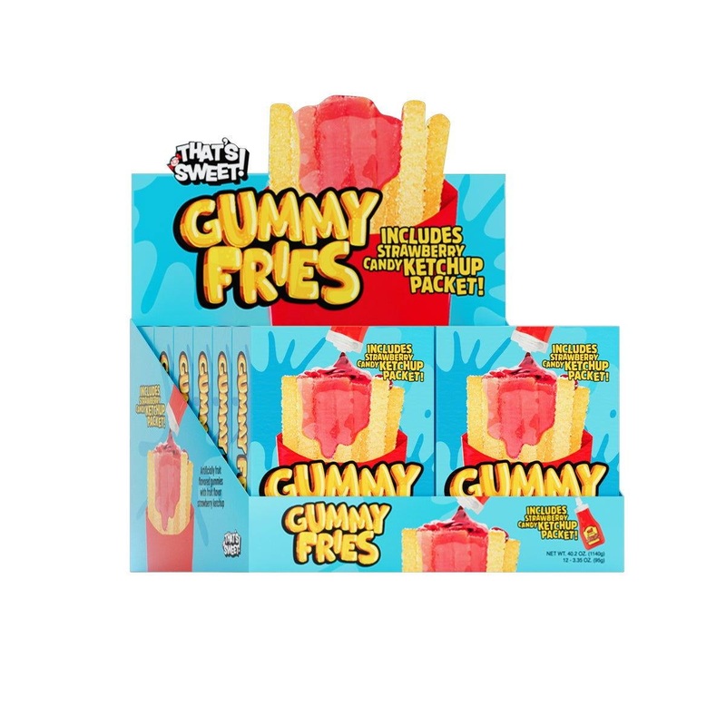 Gummy Fries With Strawberry Candy Ketchup
