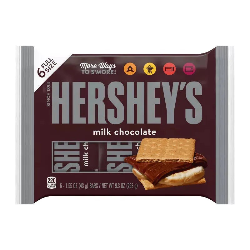 Hershey’s Milk Chocolate Candy Bars: 6-Piece Pack
